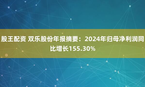 股王配资 双乐股份年报摘要：2024年归母净利润同比增长155.30%
